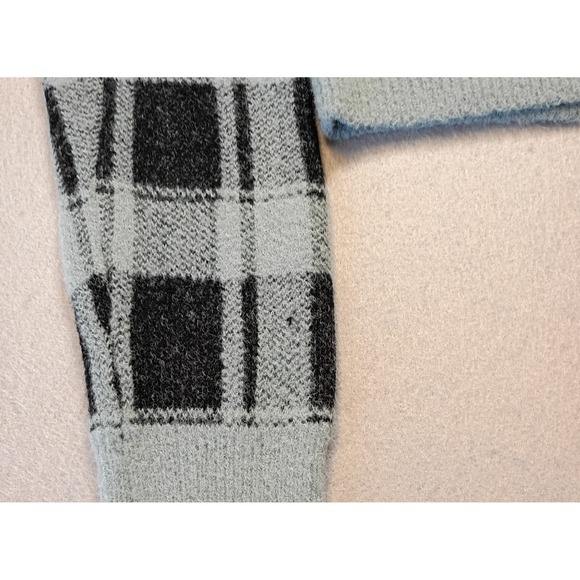 NWT Arizona Jean Company Cropped Flannel Cardigan 2 Piece Size Medium Blue/Black - Picture 5 of 11